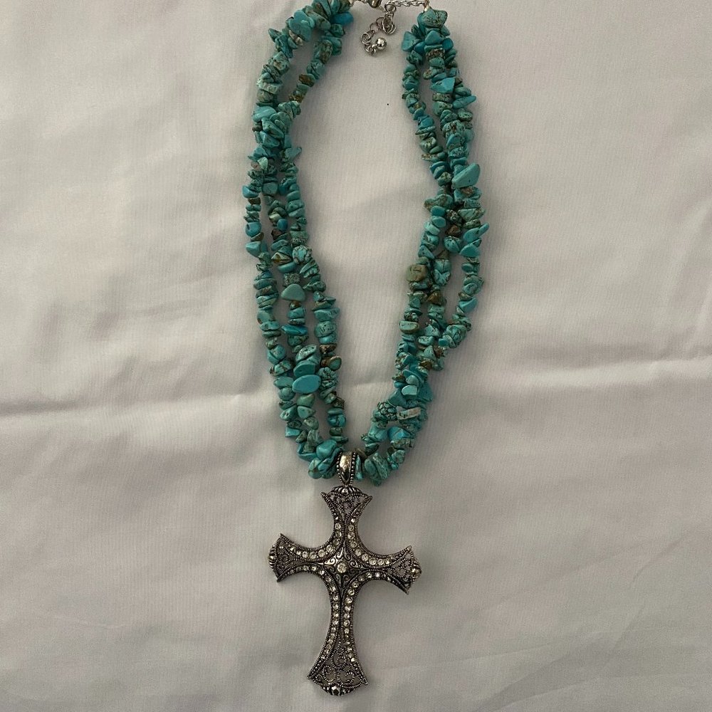Turquoise Cross Necklace